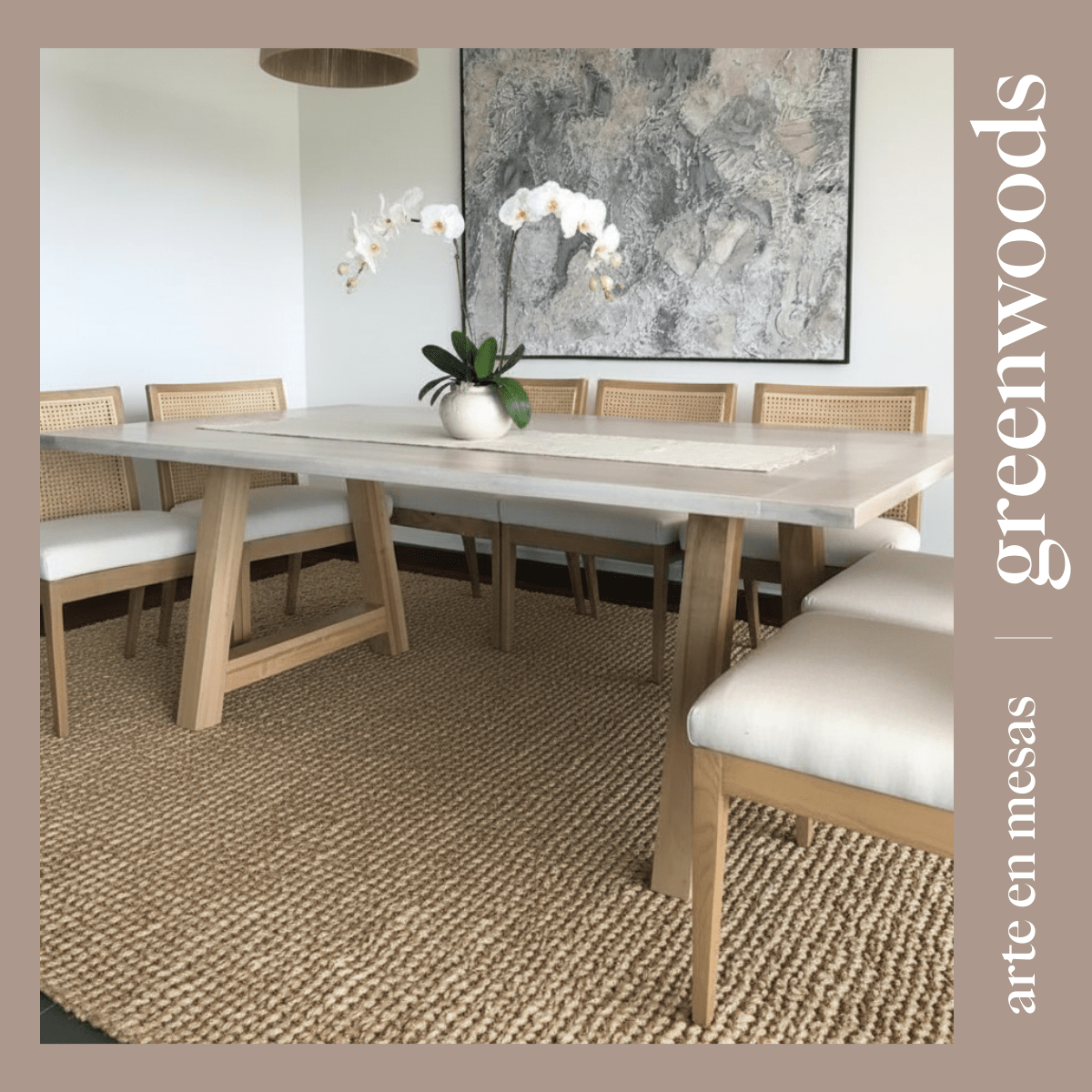 Mesa de comedor en madera moderna Cooper Simple. - mesa comedor | Greenwoods Chile